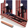 American Flag Electric Lineman - Cornhole Board Wrap - Set of 2