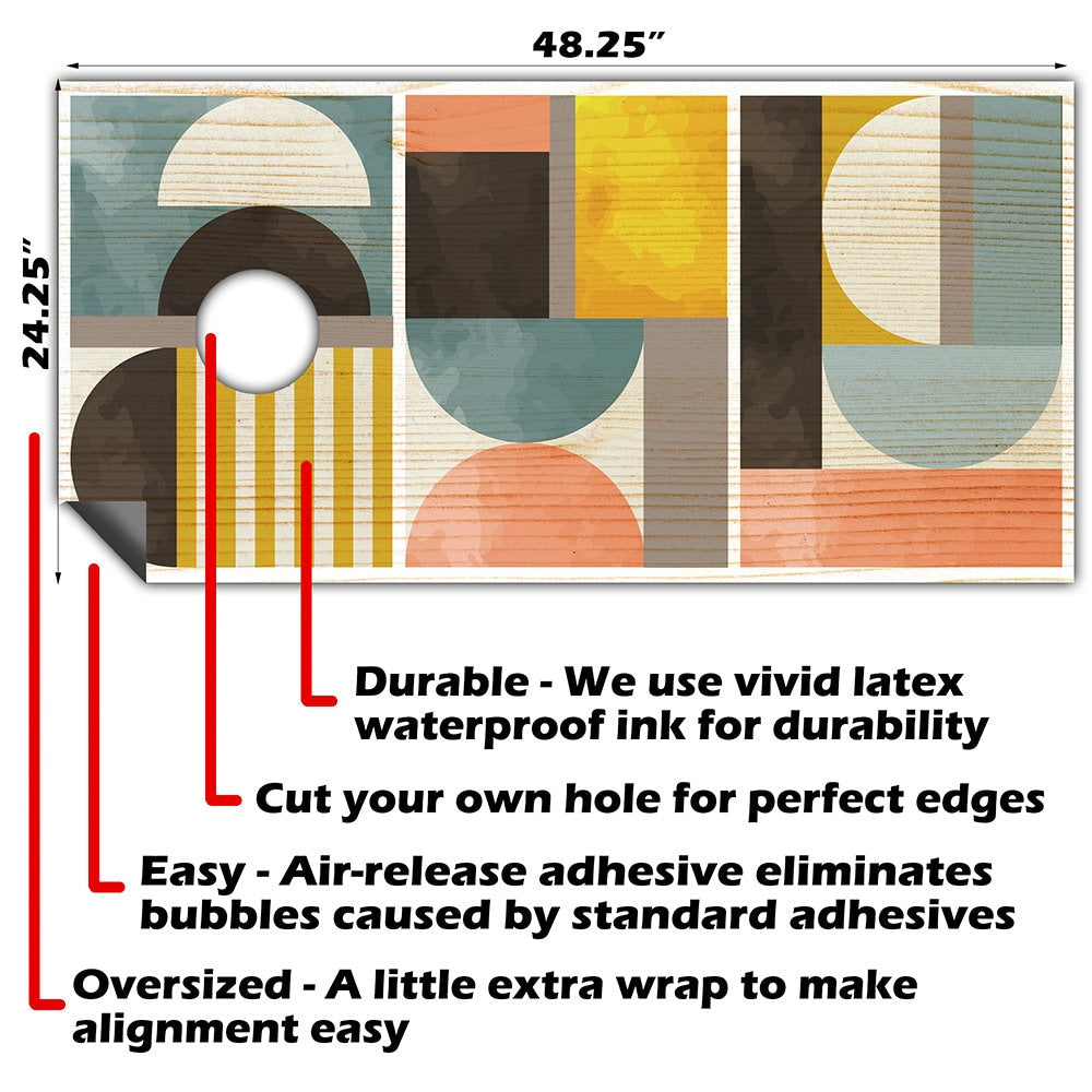 Geometric Abstract - Cornhole Board Wrap - Set of 2