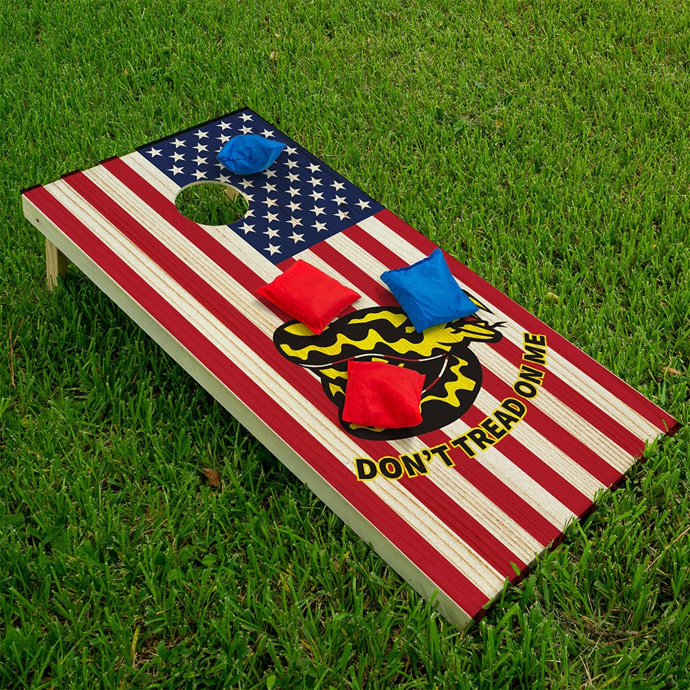 American Flag and Texas - Cornhole Board Wrap - Set of 2