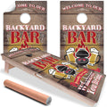 Welcome to our Backyard Bar - Cornhole Board Wrap - Set of 2