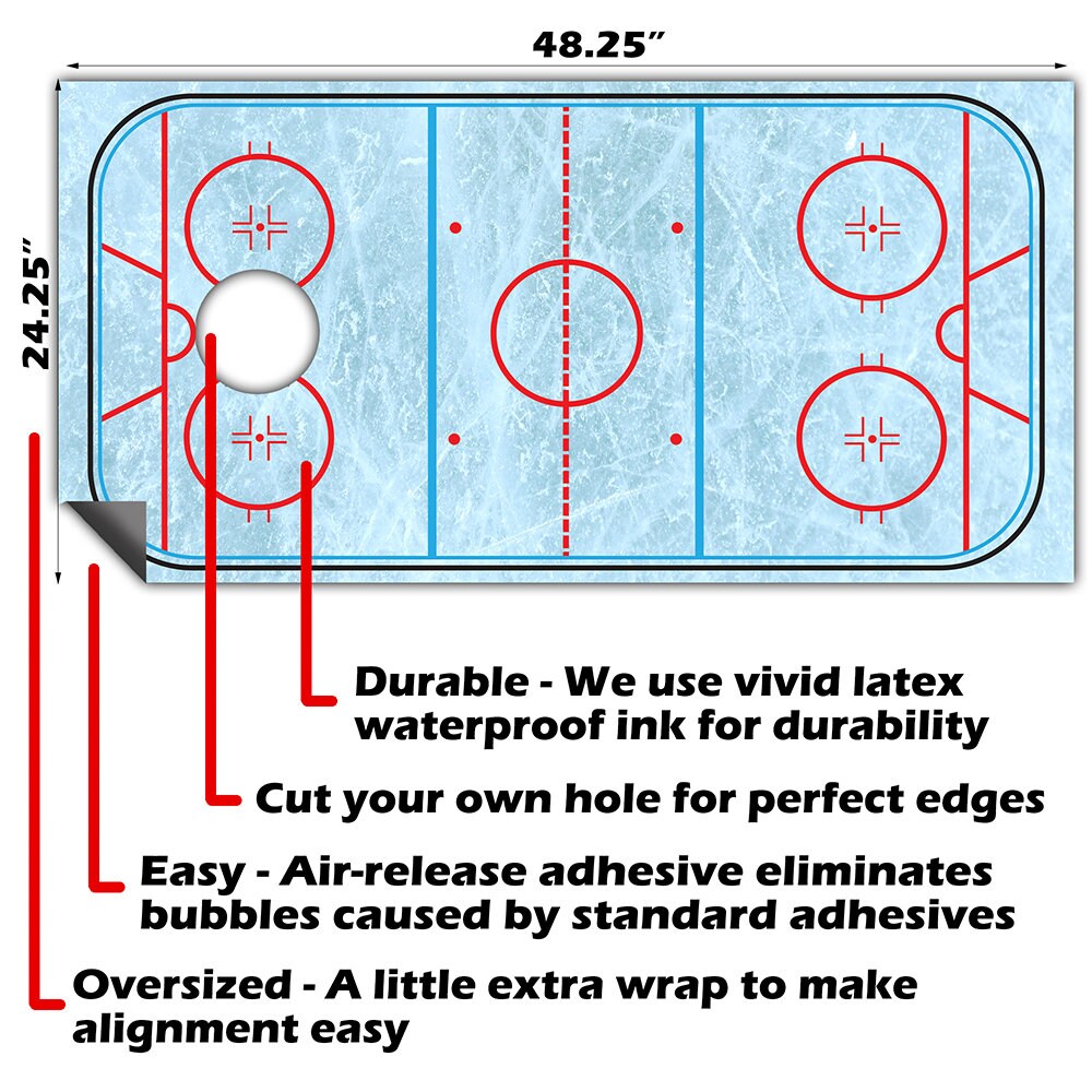 Hockey Rink - Cornhole Board Wrap - Set of 2
