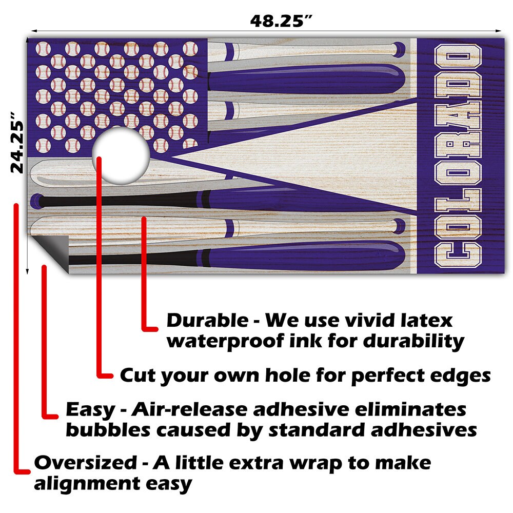 Colorado Baseball - Cornhole Board Wrap - Set of 2