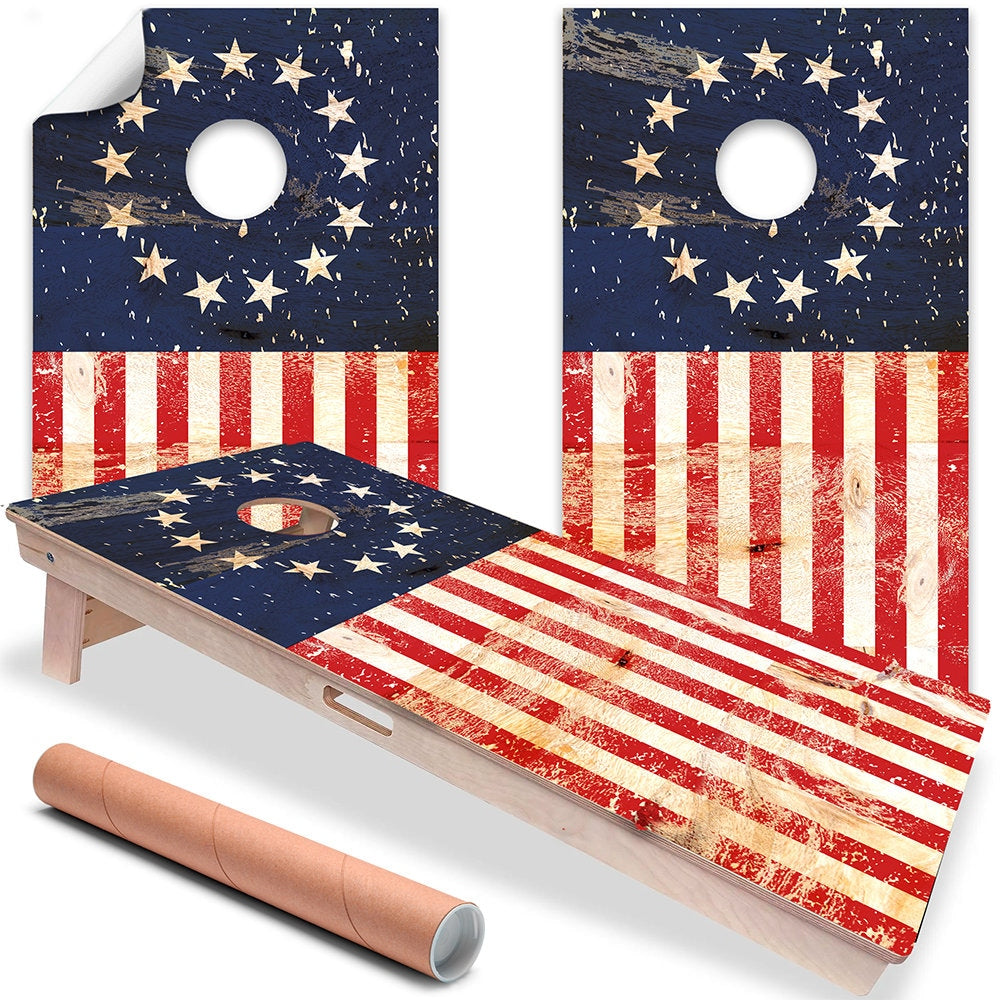 Betsy Ross Flag - Cornhole Board Wrap - Set of 2