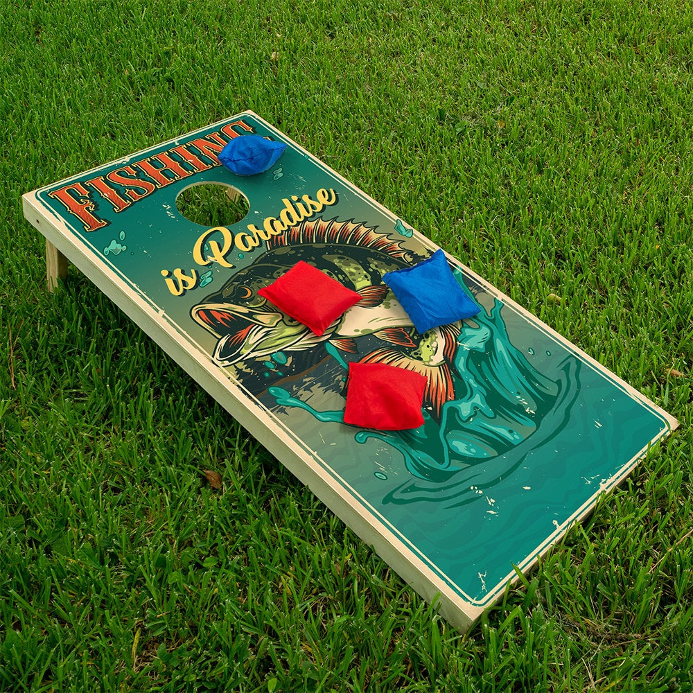 Bass Fishing - Cornhole Board Wrap - Set of 2