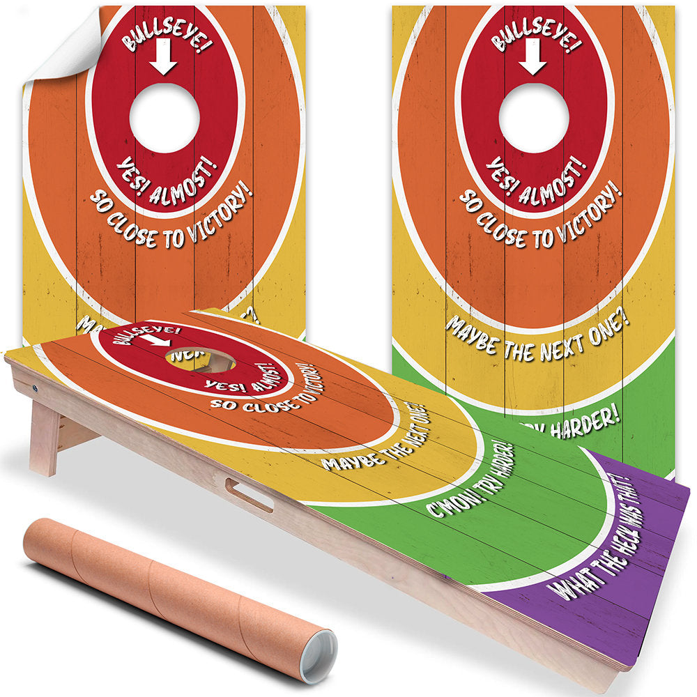 Challenge Circles - Cornhole Board Wrap - Set of 2