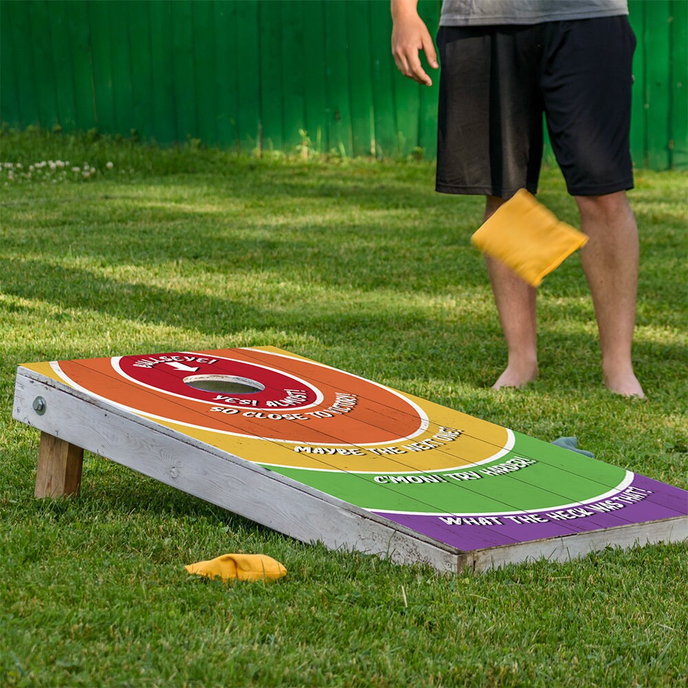 Challenge Circles - Cornhole Board Wrap - Set of 2