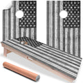 Black and White American Flag - Cornhole Board Wrap - Set of 2