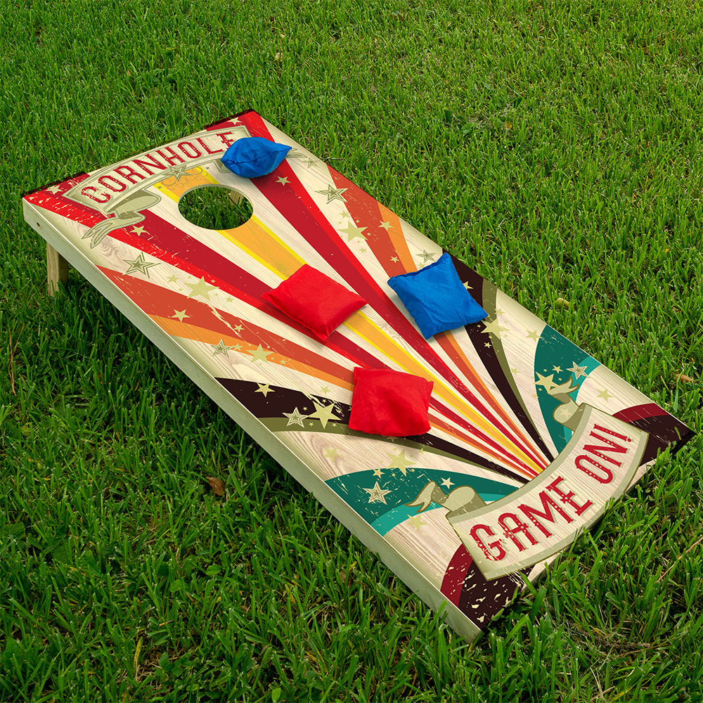 Circus Stripes - Cornhole Board Wrap - Set of 2