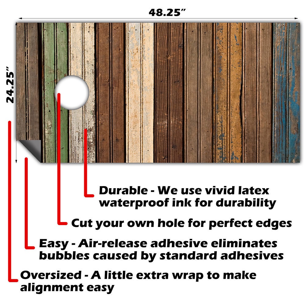 Wood Panels - Cornhole Board Wrap - Set of 2