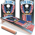 Eagle and Flag - Cornhole Board Wrap - Set of 2