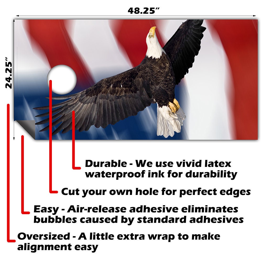 Flying Eagle - Cornhole Board Wrap - Set of 2