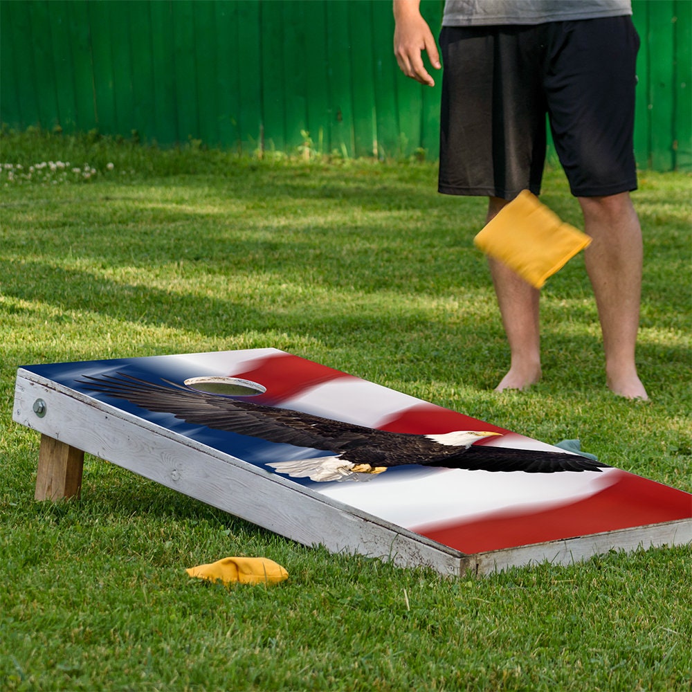 Flying Eagle - Cornhole Board Wrap - Set of 2