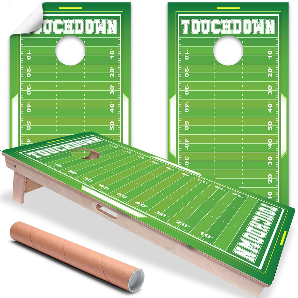 Football Field - Cornhole Board Wrap - Set of 2