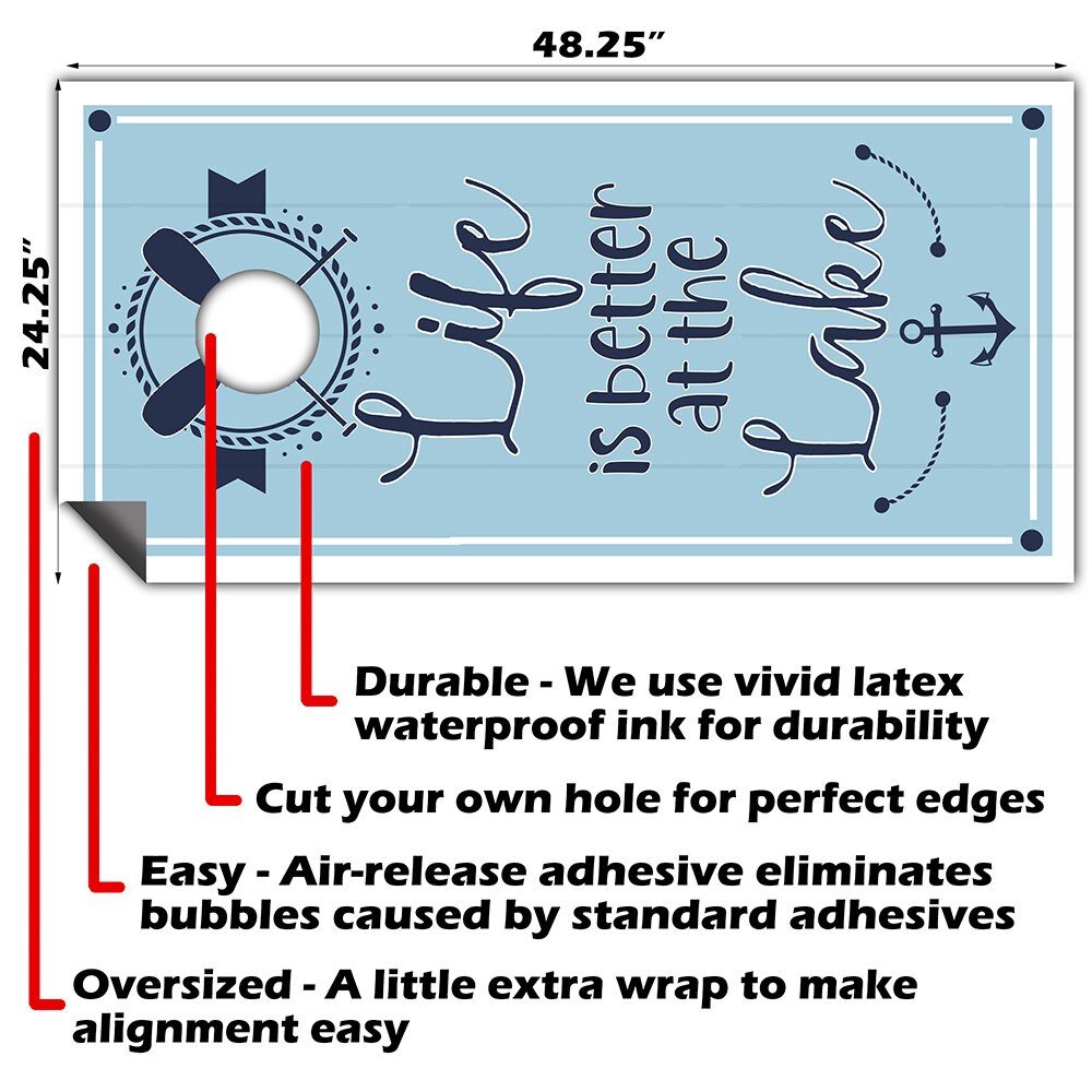 Better At The Lake - Cornhole Board Wrap - Set of 2