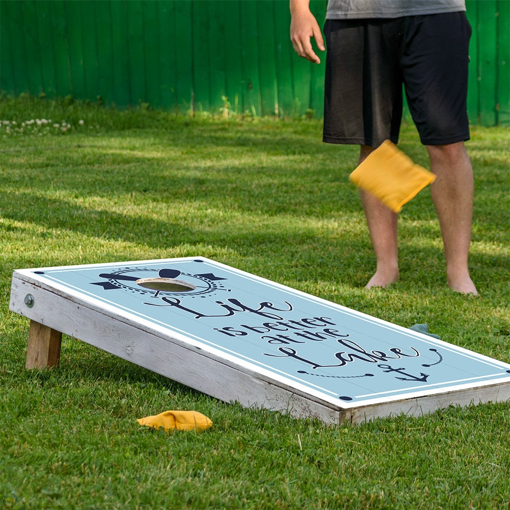 Better At The Lake - Cornhole Board Wrap - Set of 2