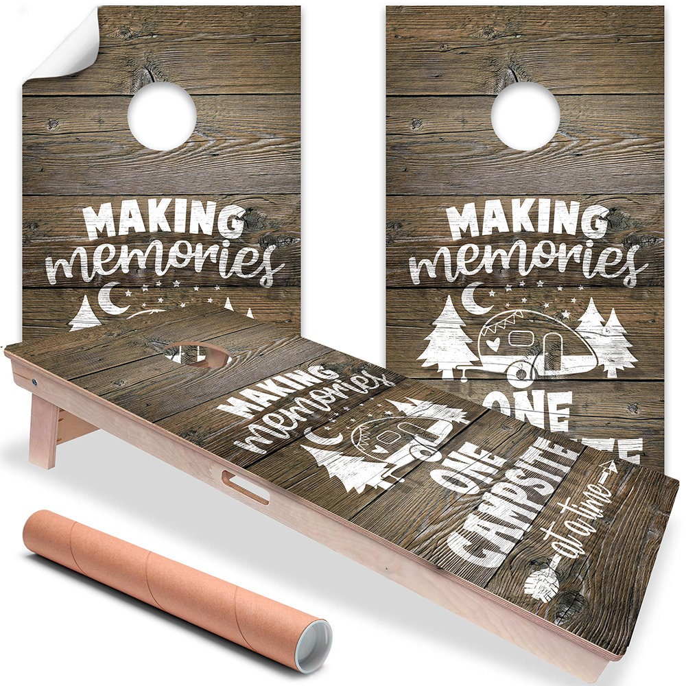Making Memories at Camp - Cornhole Board Wrap - Set of 2