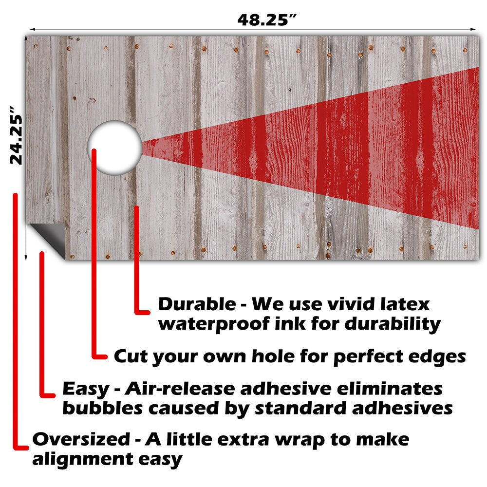 Red Arrow - Cornhole Board Wrap - Set of 2