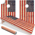 Rustic American Flag - Cornhole Board Wrap - Set of 2