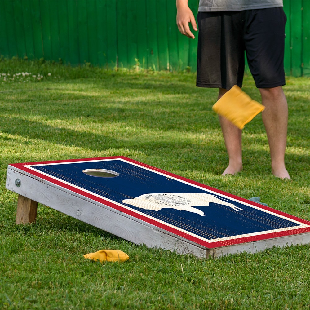 Wyoming State Flag Cornhole Board Wrap Set Custom Vinyl Decals - Image 6