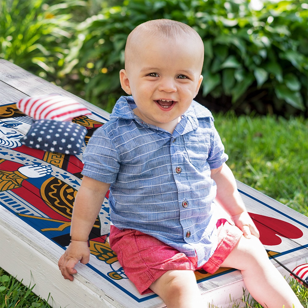 King of Hearts - Cornhole Board Wrap - Set of 2