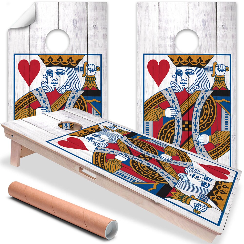 King of Hearts - Cornhole Board Wrap - Set of 2