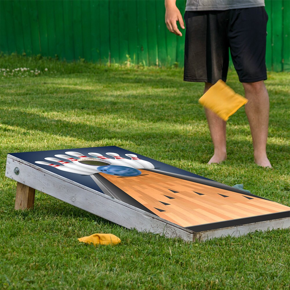 Bowling Lane - Cornhole Board Wrap - Set of 2