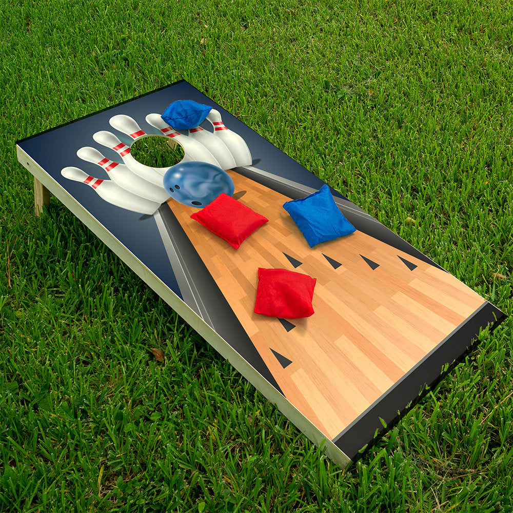 Bowling Lane - Cornhole Board Wrap - Set of 2
