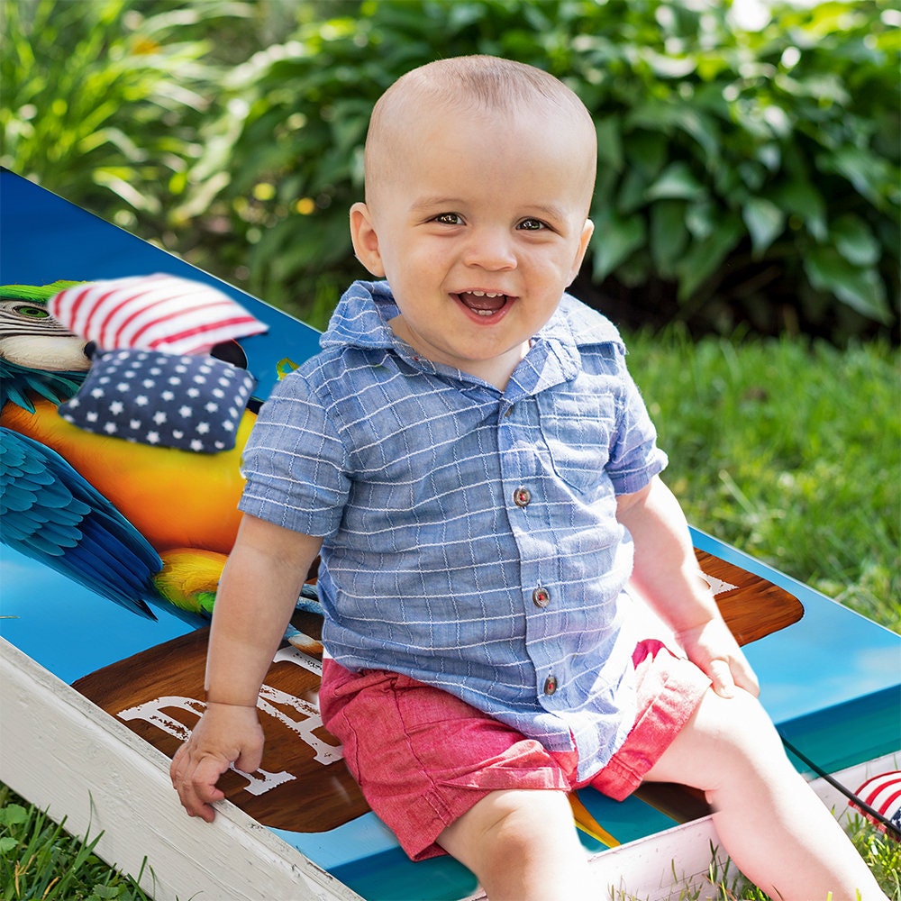 Paradise Parrot - Cornhole Board Wrap - Set of 2