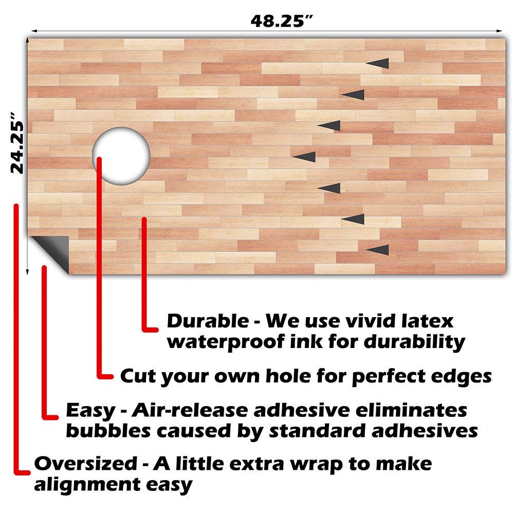 Bowling Parquet Floor - Cornhole Board Wrap - Set of 2