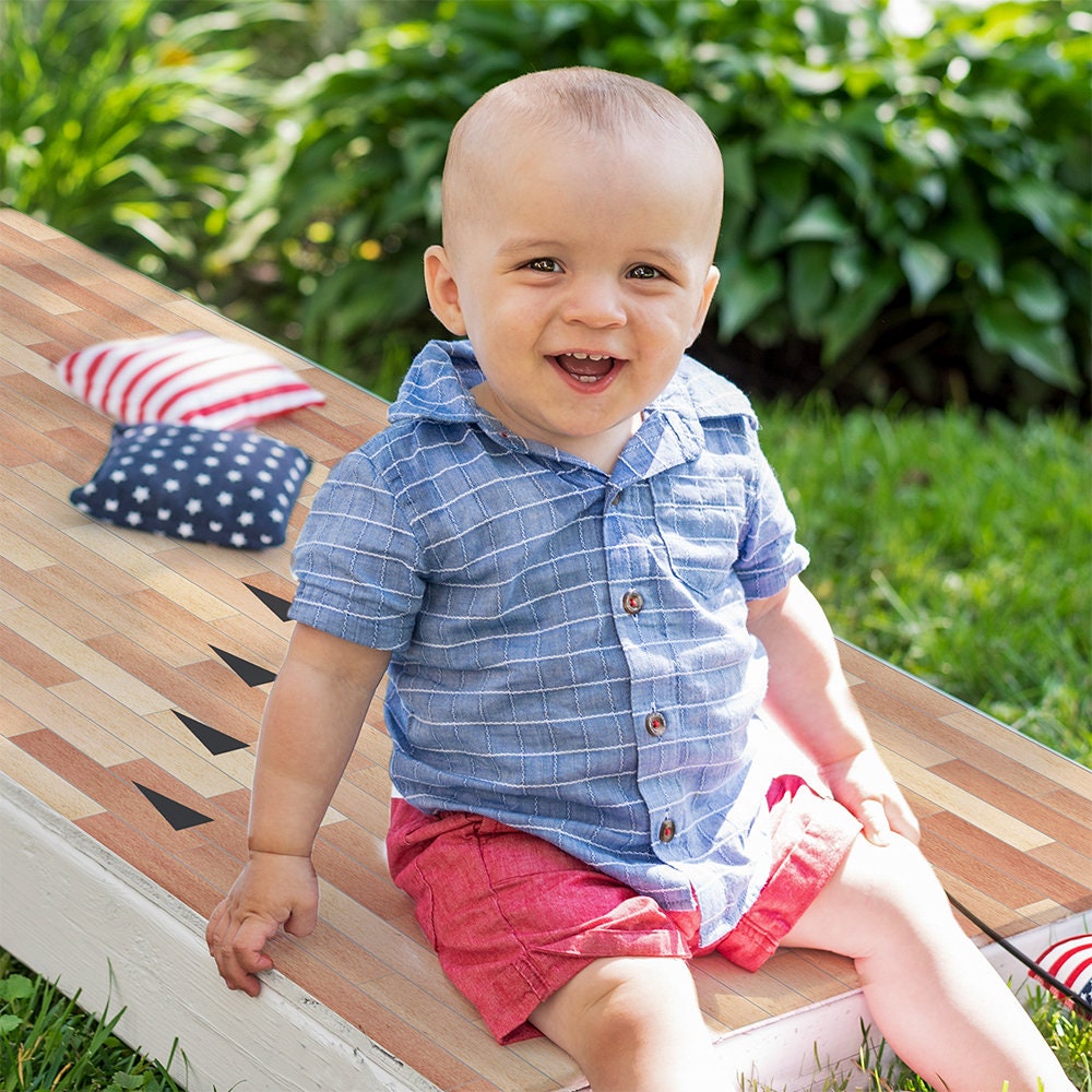 Bowling Parquet Floor - Cornhole Board Wrap - Set of 2