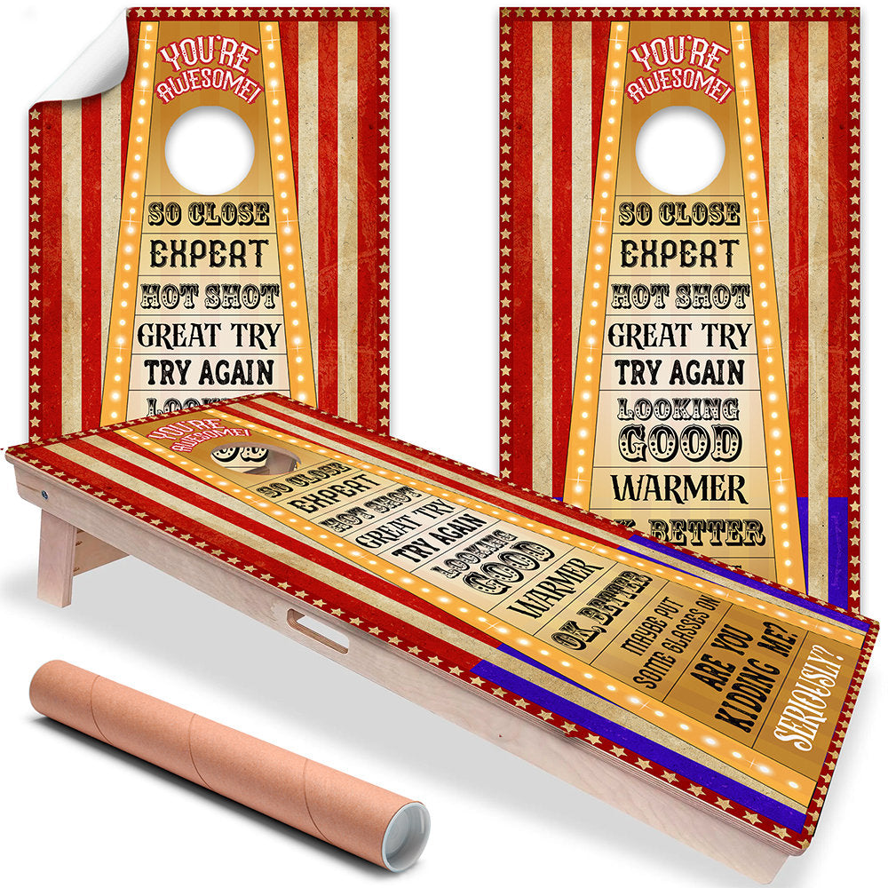 Circus Game - Cornhole Board Wrap - Set of 2