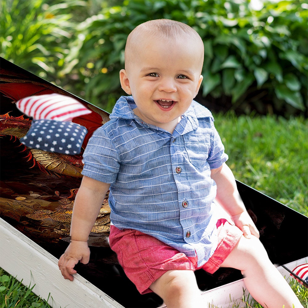 Fierce Fantasy Dragons - Cornhole Board Wrap - Set of 2