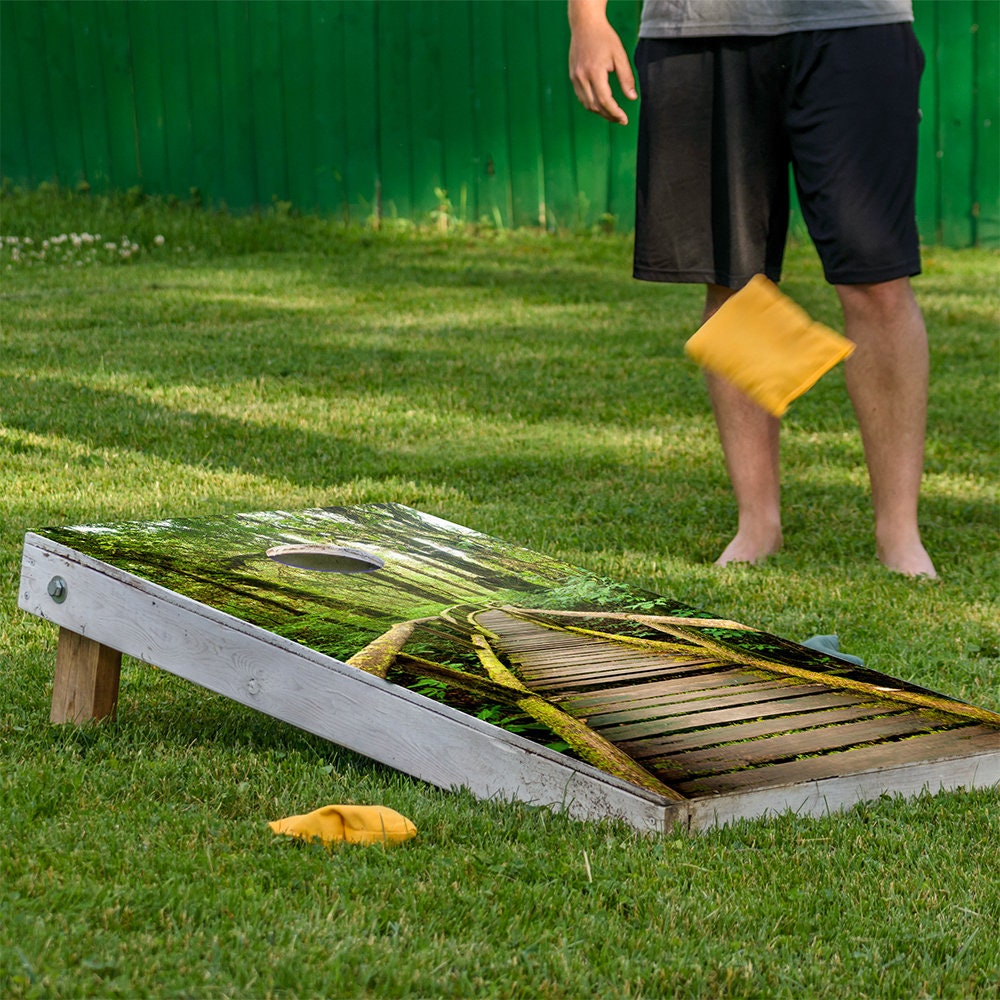 Misty Rainforest - Cornhole Board Wrap - Set of 2