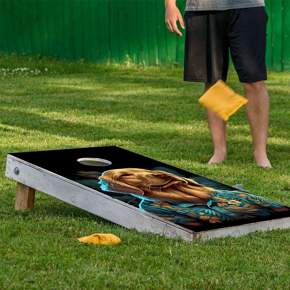 Party Animals Goldens - Cornhole Board Wrap - Set of 2