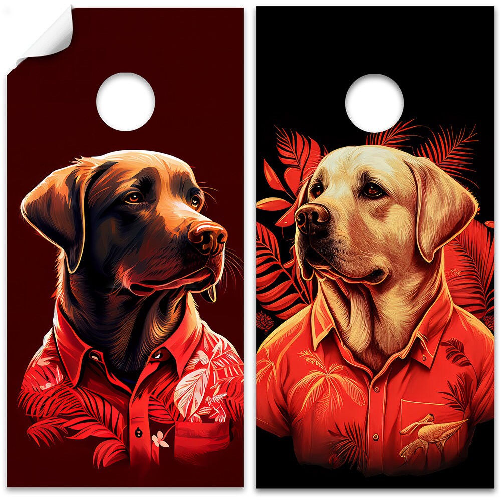 Party Animals Labradors - Cornhole Board Wrap - Set of 2