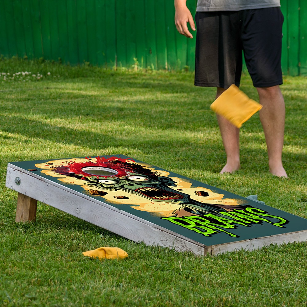 Zombie Headshot - Cornhole Board Wrap - Set of 2