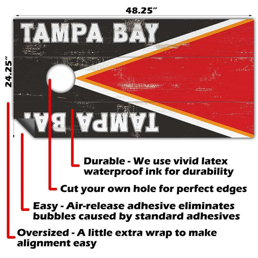 Tampa Bay Football - Cornhole Board Wrap - Set of 2