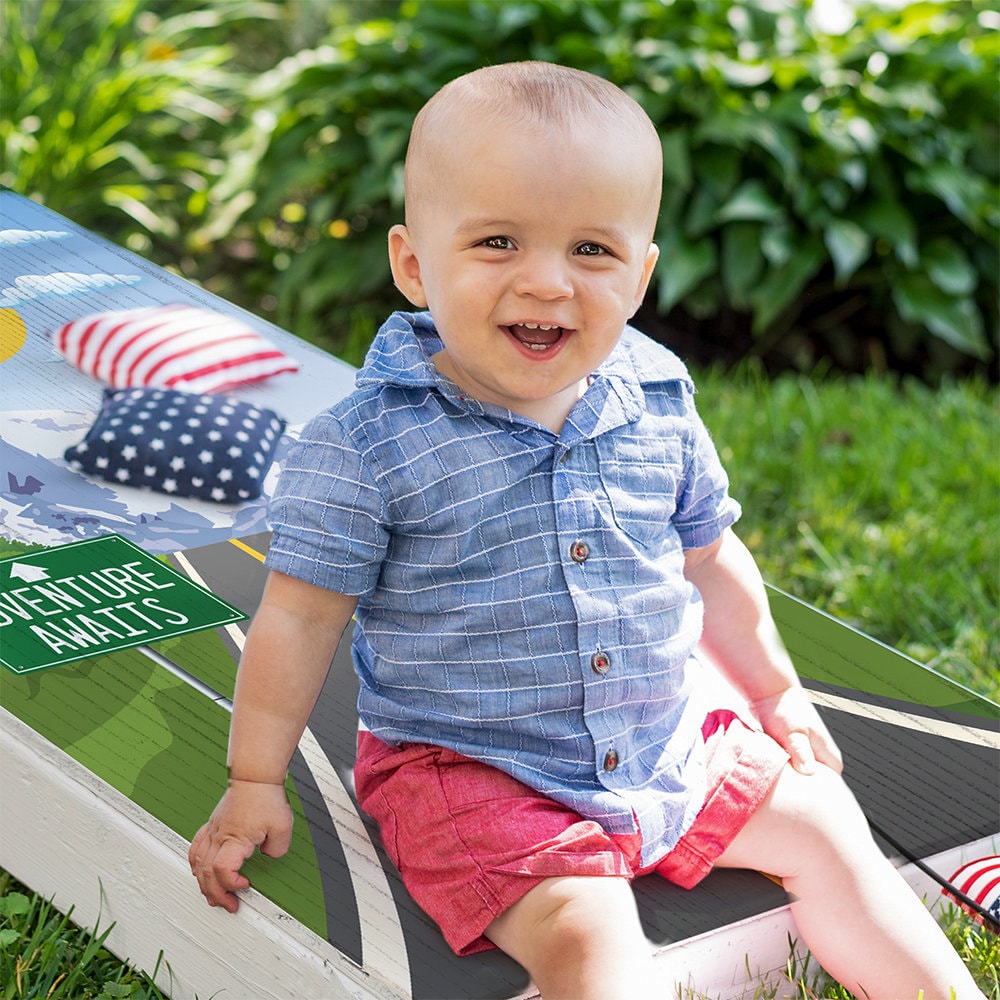 Scenic Road Mountain View - Cornhole Board Wrap - Set of 2