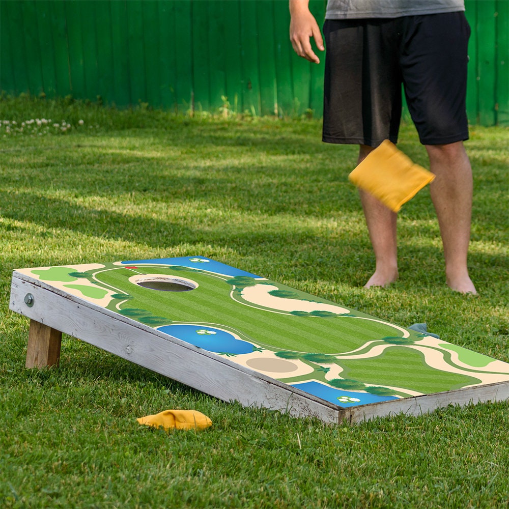 Golf Course - Cornhole Board Wrap - Set of 2
