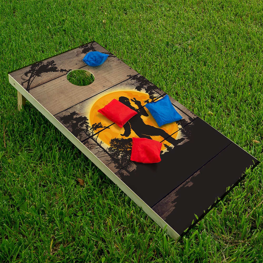 Big Foot in the Woods - Cornhole Board Wrap - Set of 2