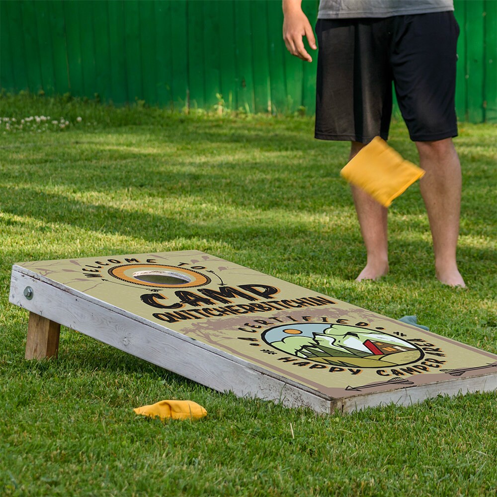 Camp Quitcherbitchin - Cornhole Board Wrap - Set of 2