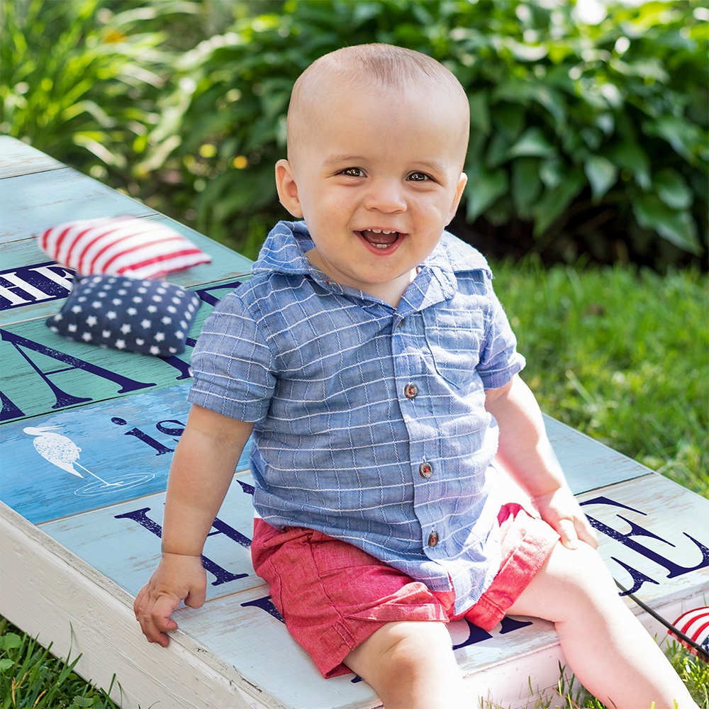 The Lake is My Happy Place - Cornhole Board Wrap - Set of 2