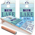 The Lake is My Happy Place - Cornhole Board Wrap - Set of 2