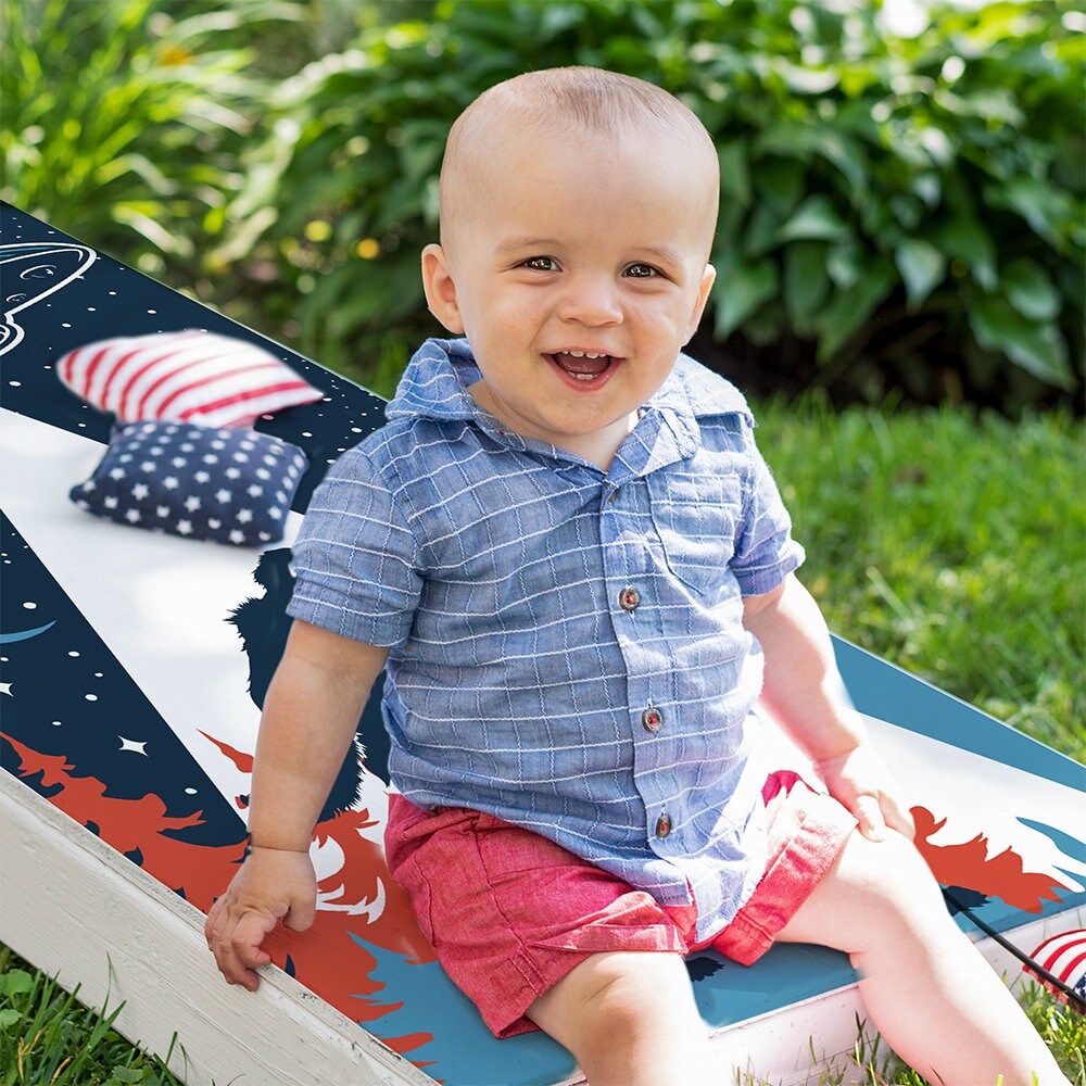 UFO and Big Foot - Cornhole Board Wrap - Set of 2