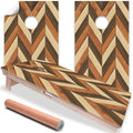 Wood Chevron - Cornhole Board Wrap - Set of 2