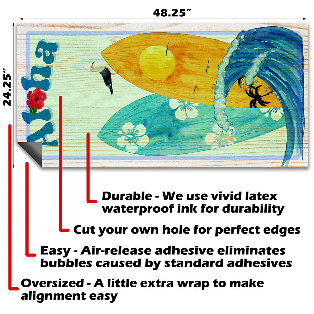 Aloha Surf - Cornhole Board Wrap - Set of 2