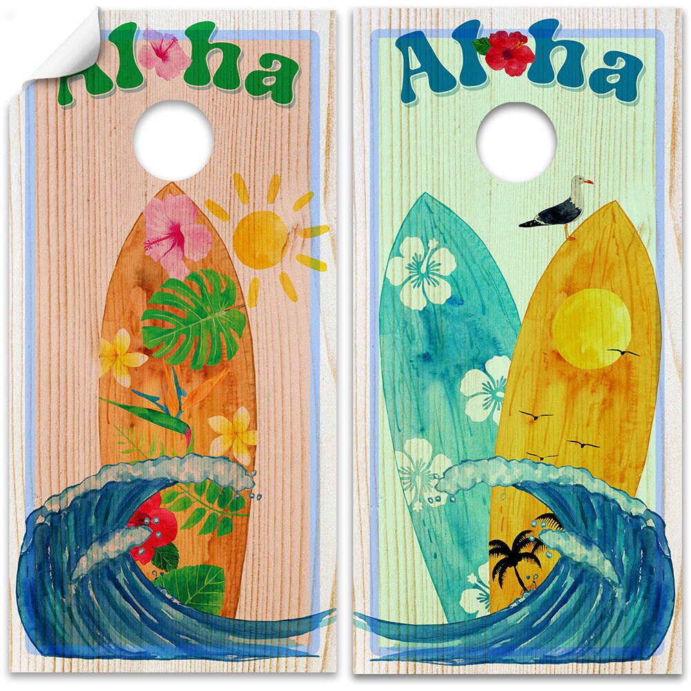 Aloha Surf - Cornhole Board Wrap - Set of 2