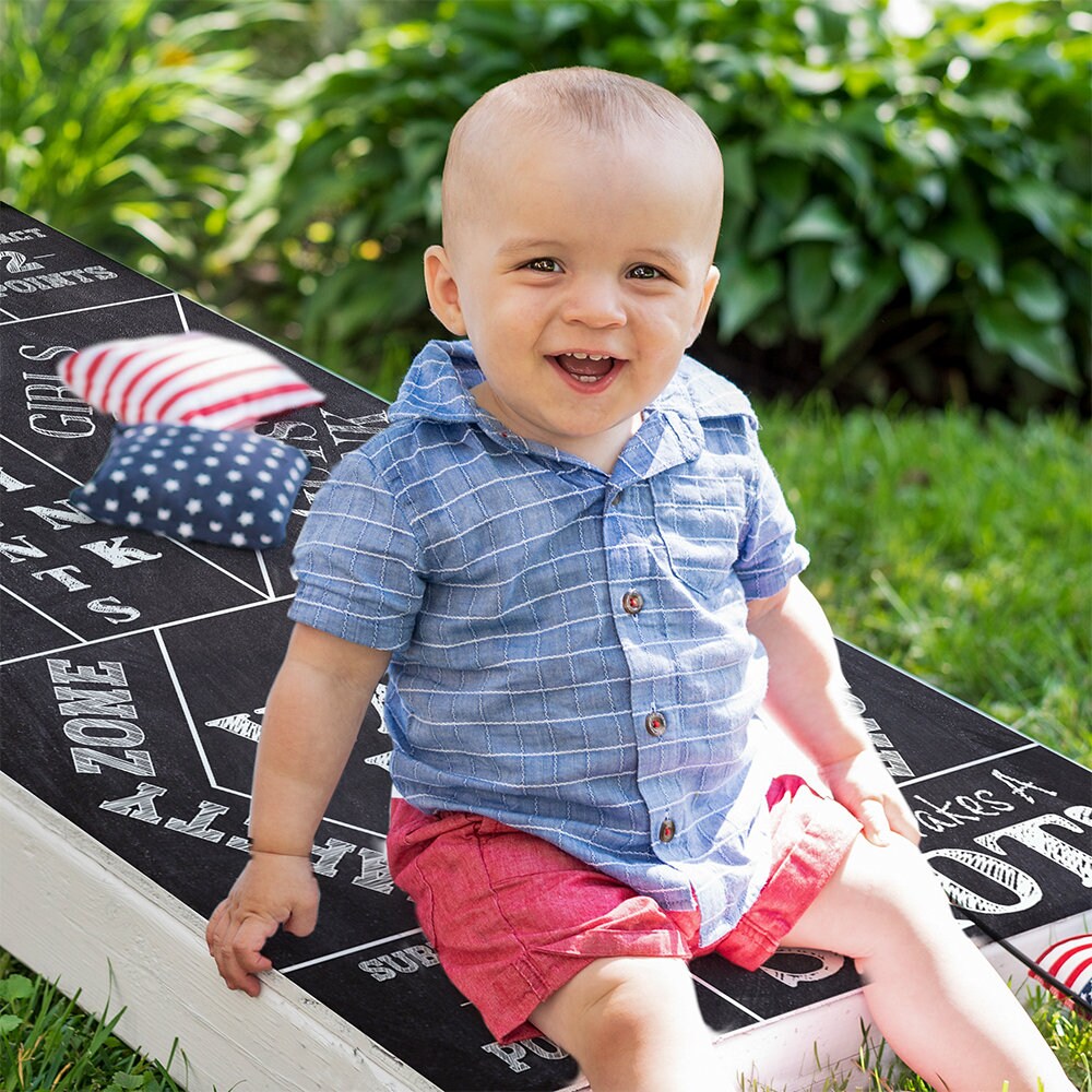 Chalkboard Drinking Game - Cornhole Board Wrap - Set of 2