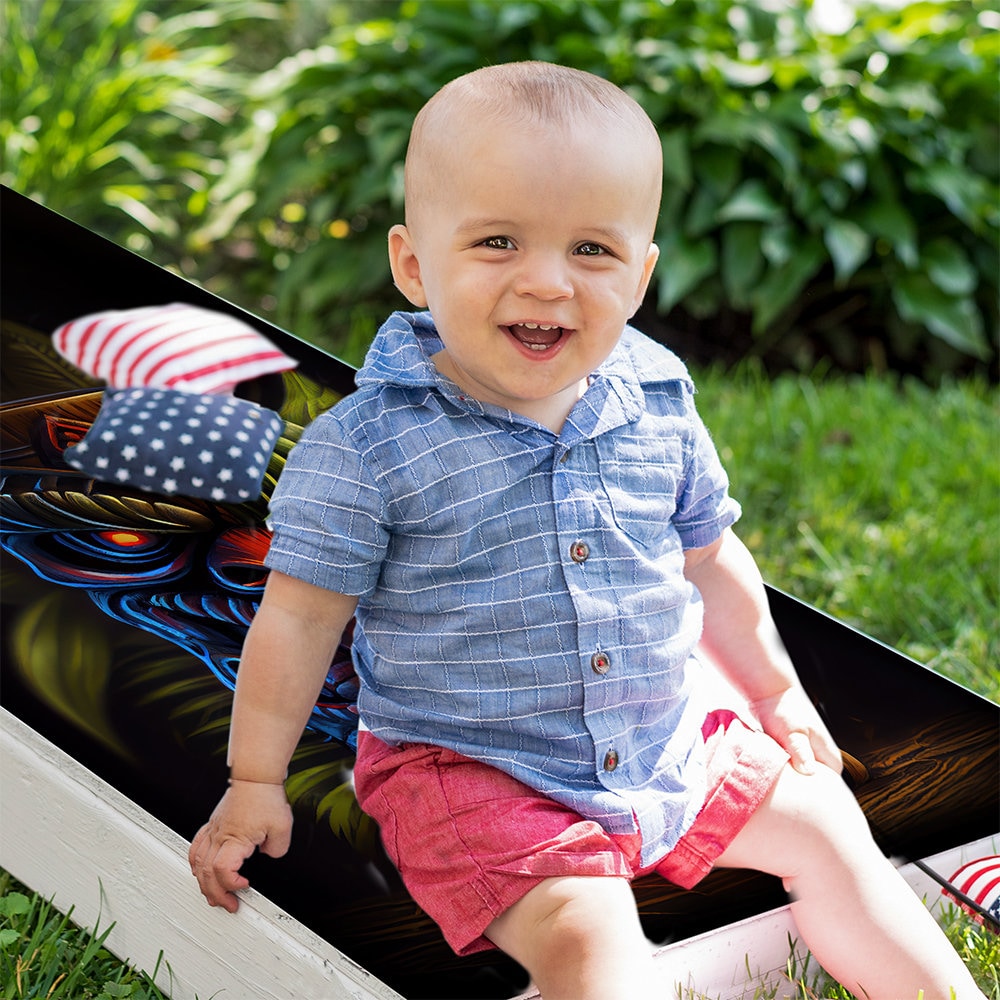 Tropical Tiki Mugs - Cornhole Board Wrap - Set of 2