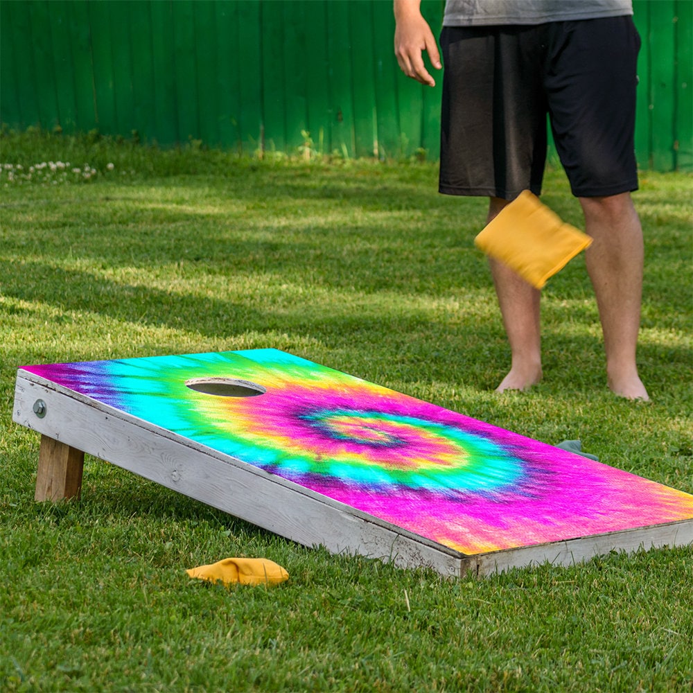 Rainbow Tie Dye - Cornhole Board Wrap - Set of 2